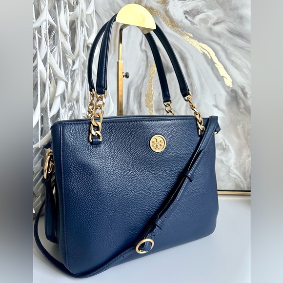 EUC TORY BURCH RARE MASON TRIPLE-COMPARTMENT SATCHEL with COA - Picture 11 of 15